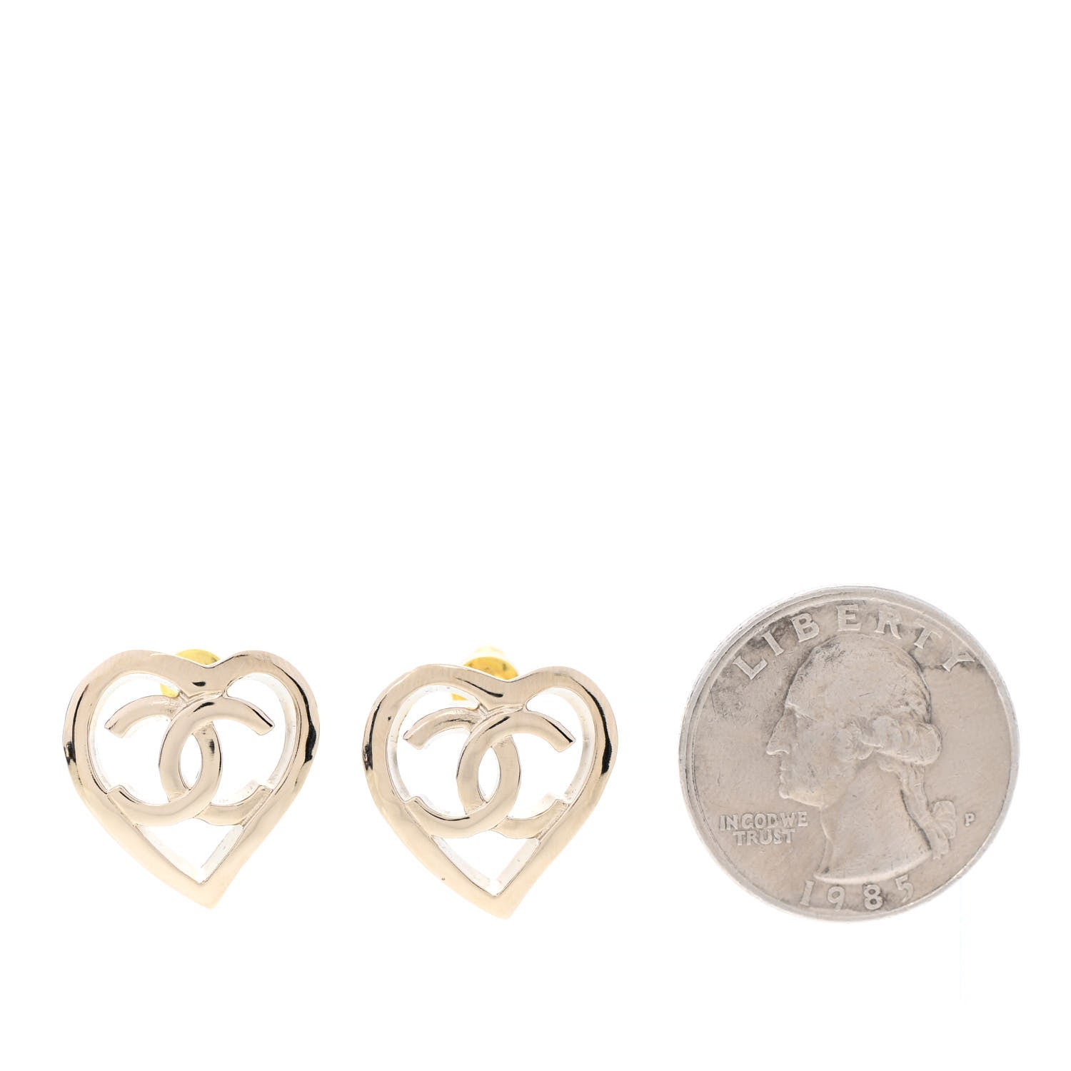 Chanel Metal CC Heart Coco In Love Earrings Gold 2 of 4