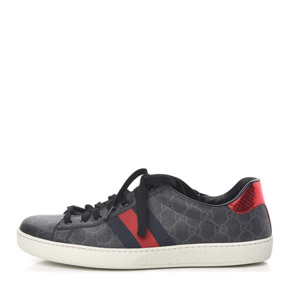 Gucci GG Supreme Monogram Ayers Web Mens New Ace Sneakers 11 Black 1 of 16