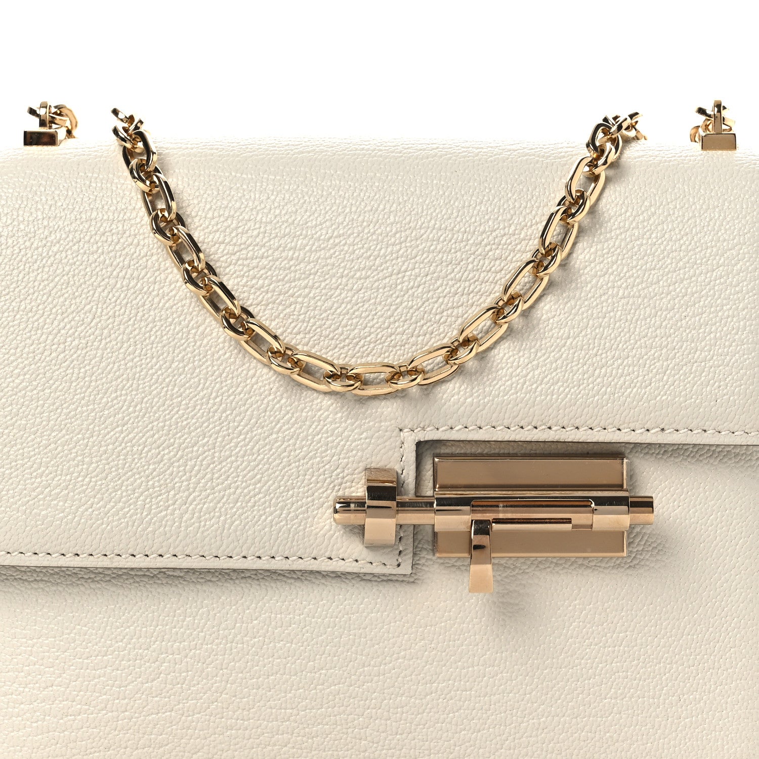Hermes Chevre Mysore Mini Verrou Chaine Bag Craie 8 of 11