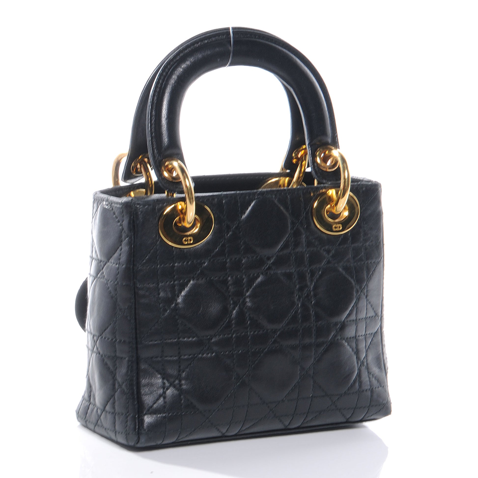 Christian Dior Lambskin Cannage Mini Lady Dior Black 3 of 7