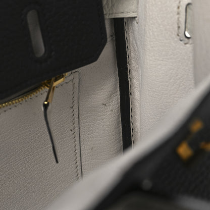Hermes Togo Horseshoe Birkin 25 Black Craie 13 of 16