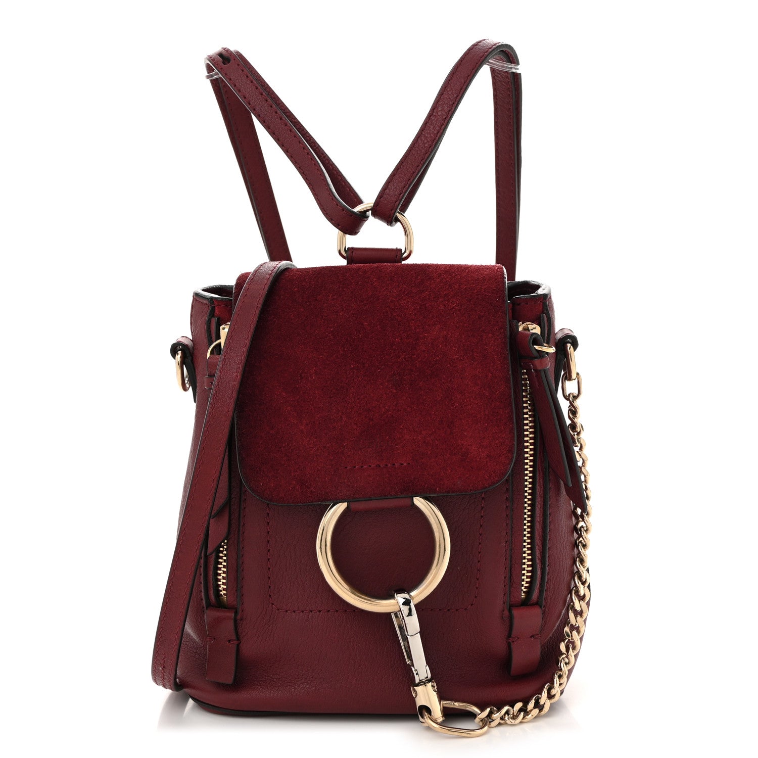 Chloe Suede Calfskin Mini Faye Backpack Earthy Red 1 of 11