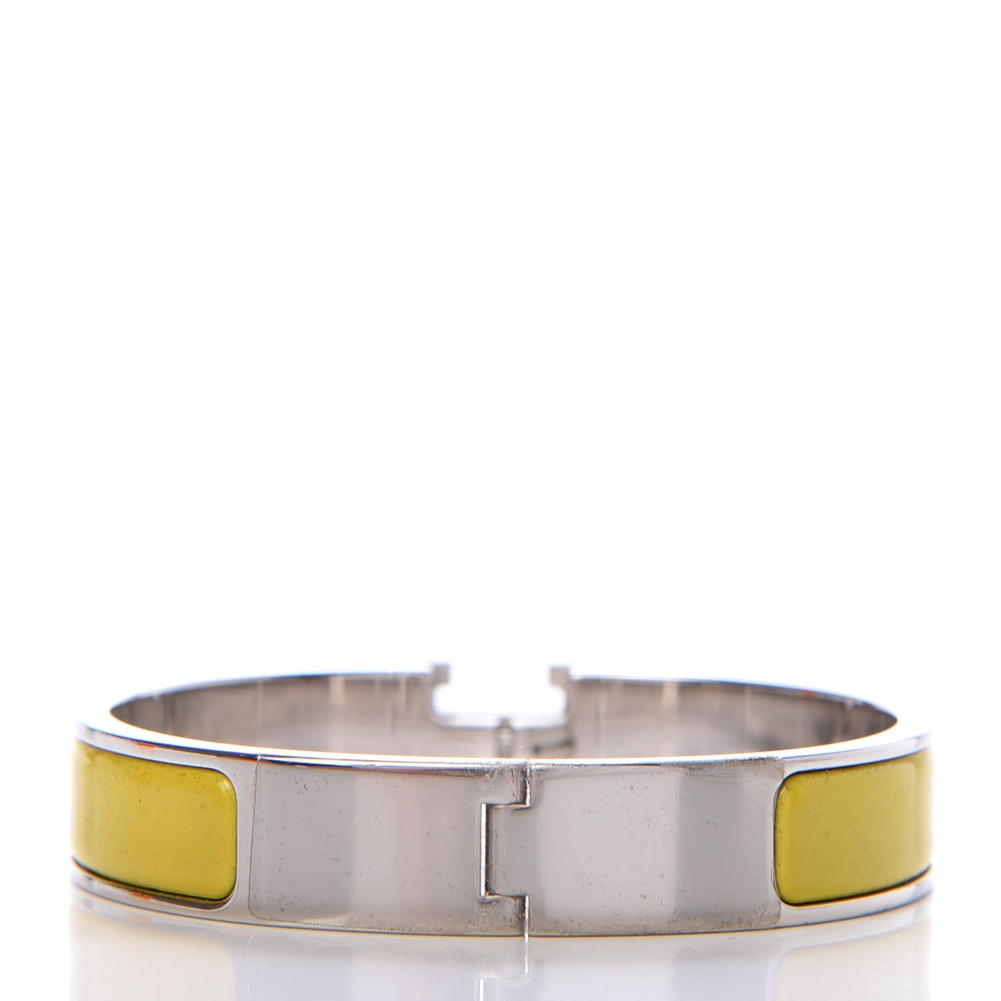 Enamel Narrow Clic Clac H Bracelet PM Chartreuse
