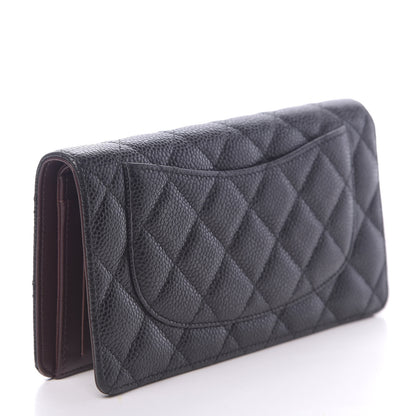 Chanel Caviar Quilted Yen Wallet Black 3 of 9