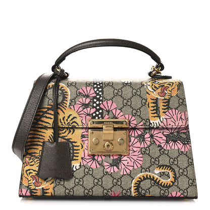 Gucci GG Supreme Monogram Bengal Small Padlock Top Handle Bag Beige Pink 1 of 12
