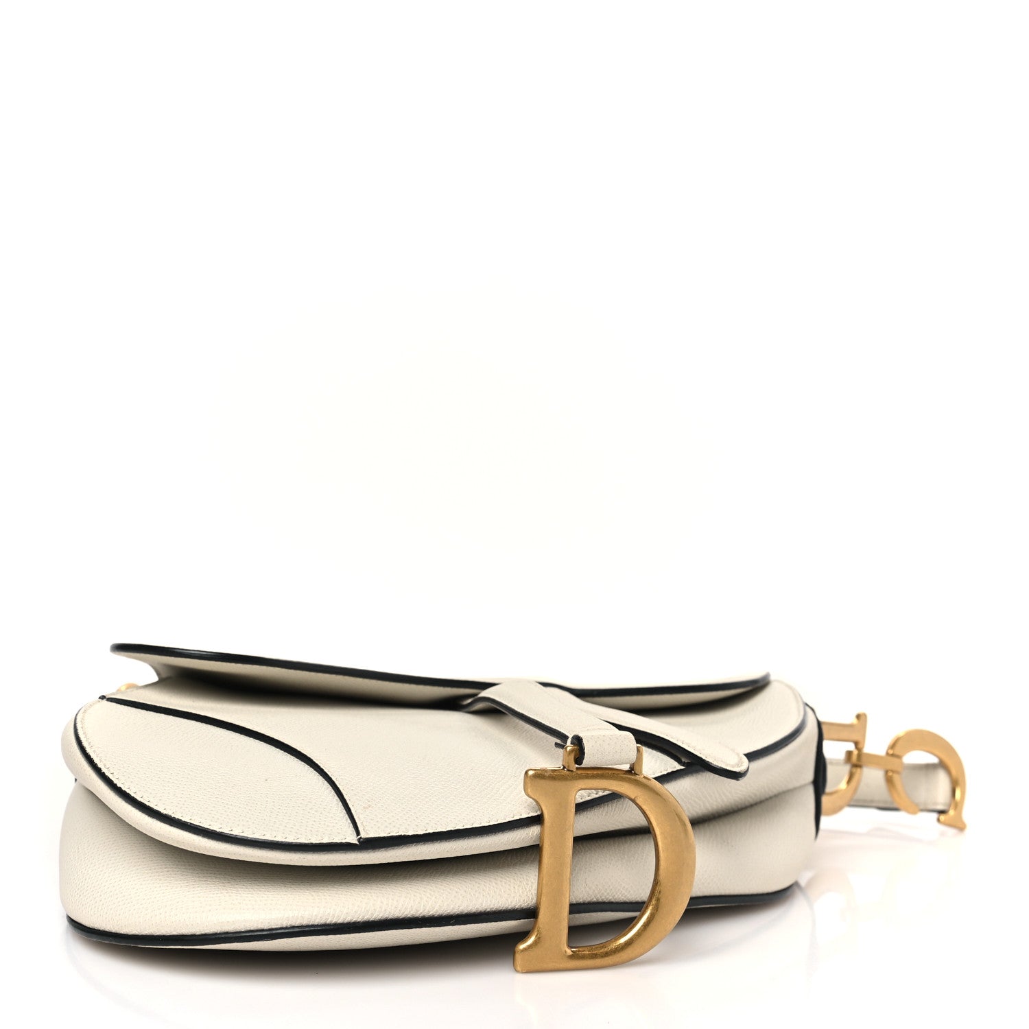 Christian Dior Grained Calfskin Saddle Bag White 4 of 11