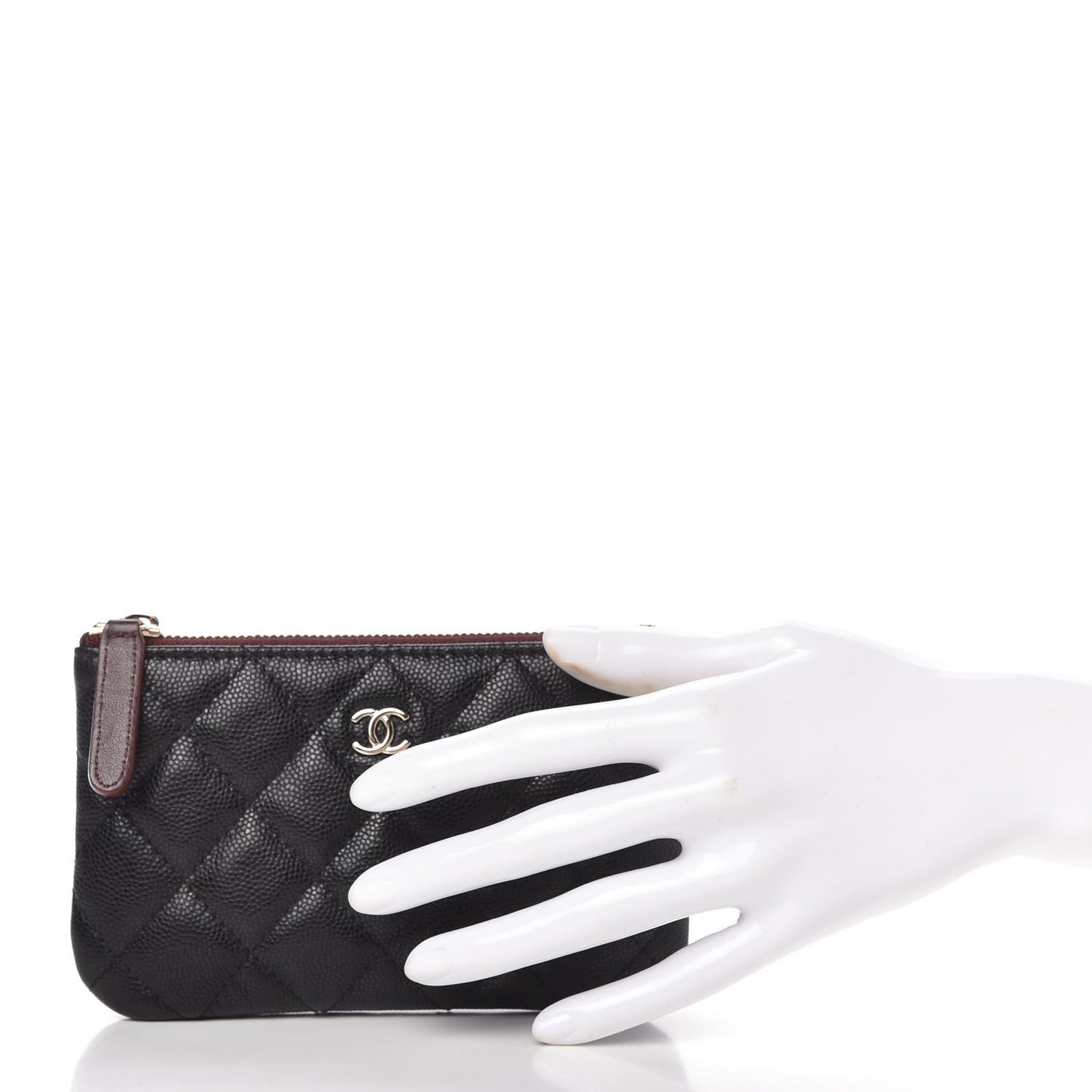 Caviar Quilted Small Cosmetic Case Black