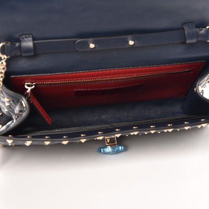 Valentino Garavani Nappa Rockstud Spike Wallet on Chain Marine 5 of 7