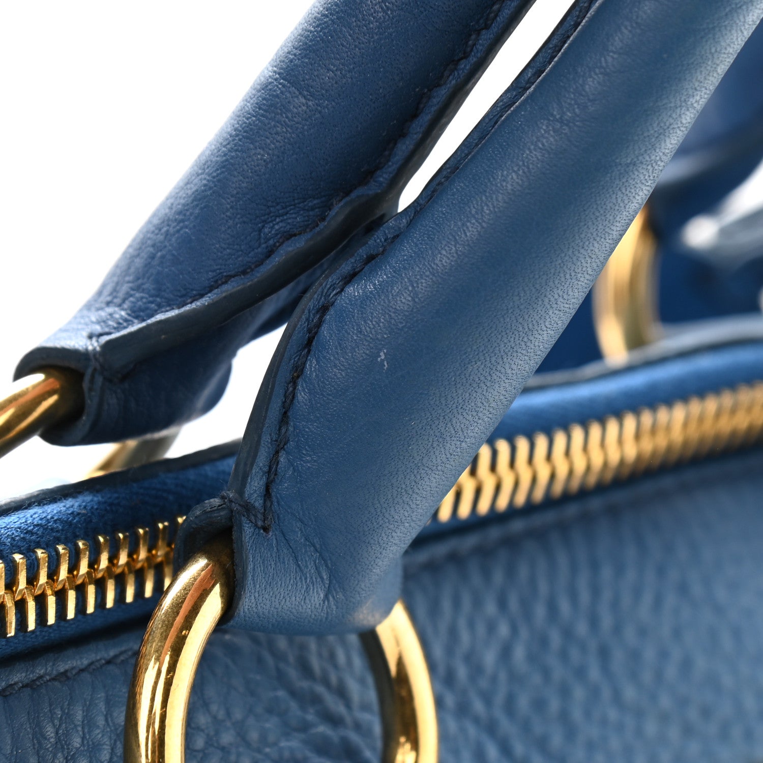 Prada Vitello Daino Bauletto Tote Cobalto 11 of 13