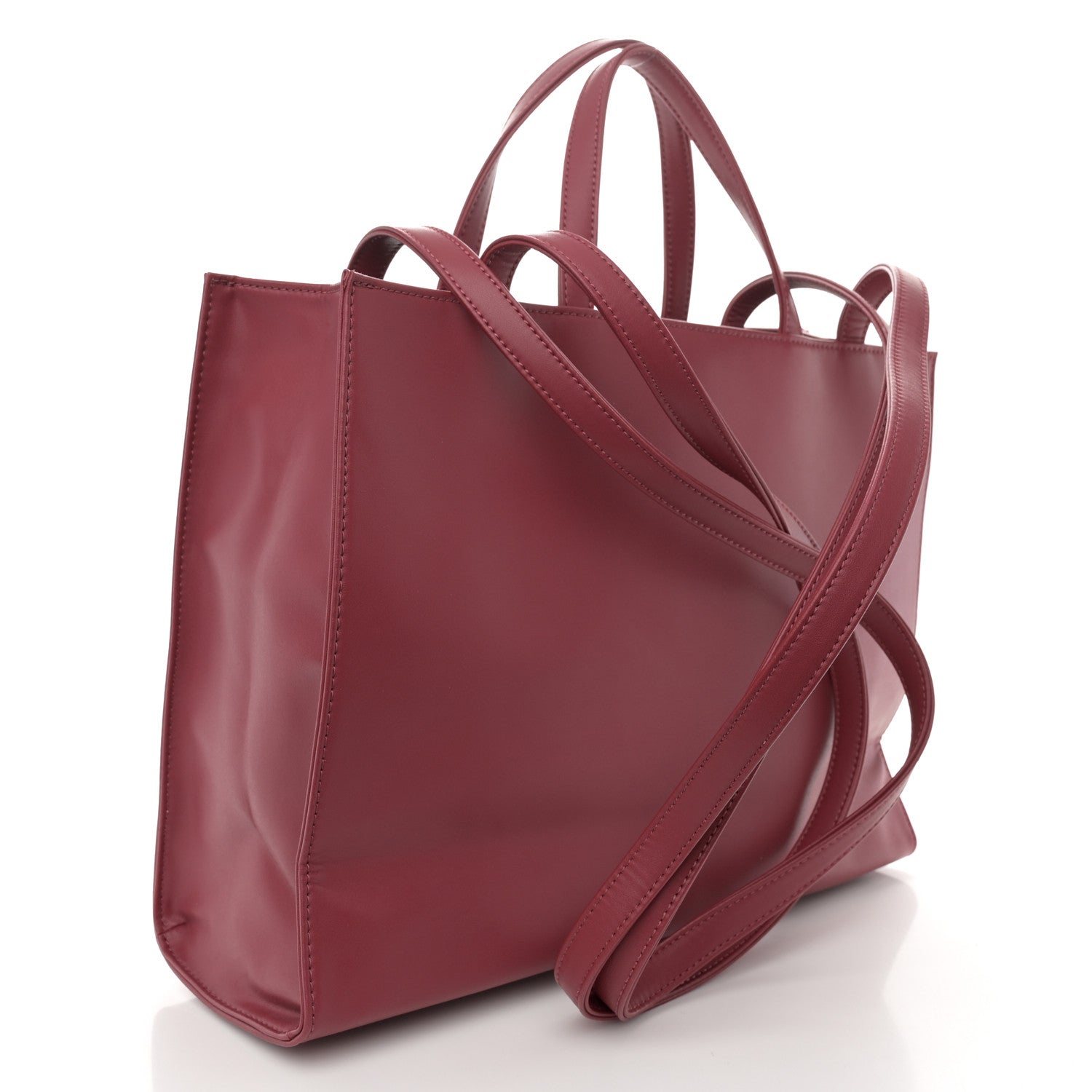 Telfar Vegan Leather Medium Shopping Bag Oxblood 3 of 9