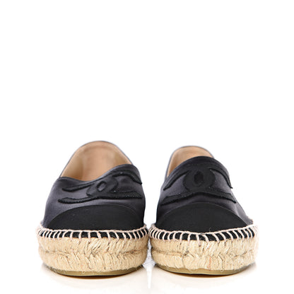 Chanel Satin Grosgrain CC Espadrilles 37 Black 2 of 11