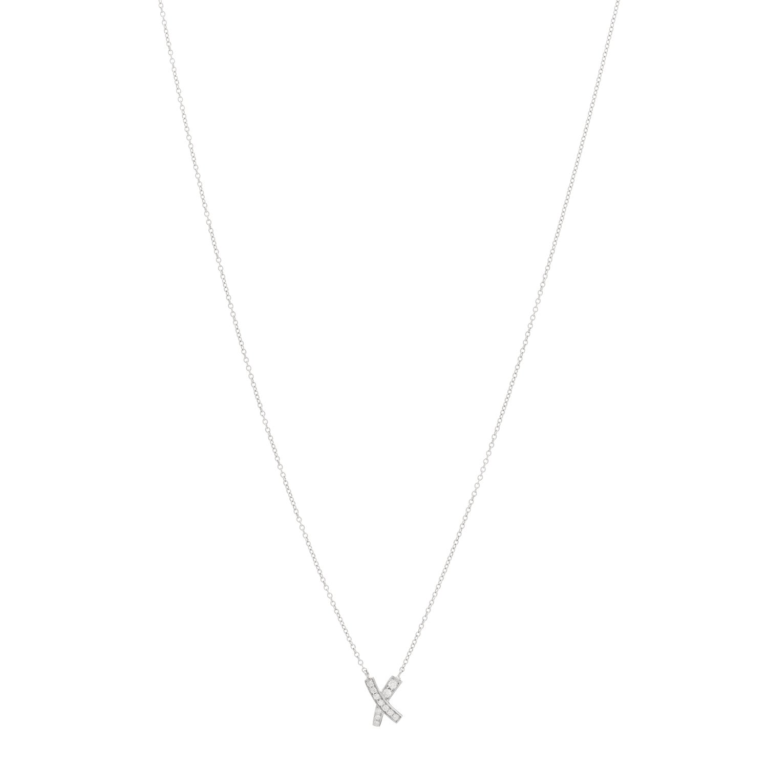 Tiffany Platinum Diamond Paloma Picasso Graffiti X Pendant Necklace 1 of 4