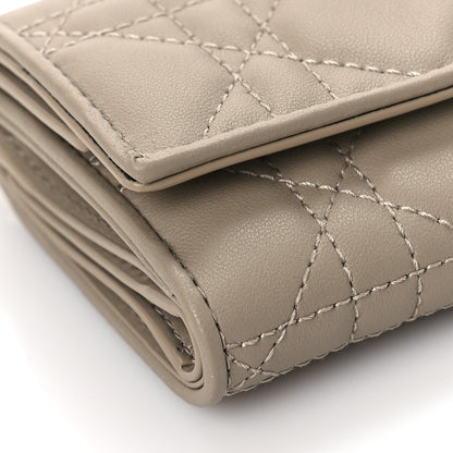 Christian Dior Lambskin Cannage Lady Dior Lotus Wallet Hazelnut 7 of 9