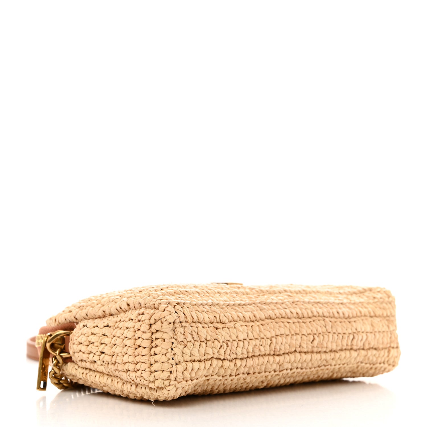 Saint Laurent Raffia Calfskin Gaby Crossbody Bag Natural Brick 4 of 10