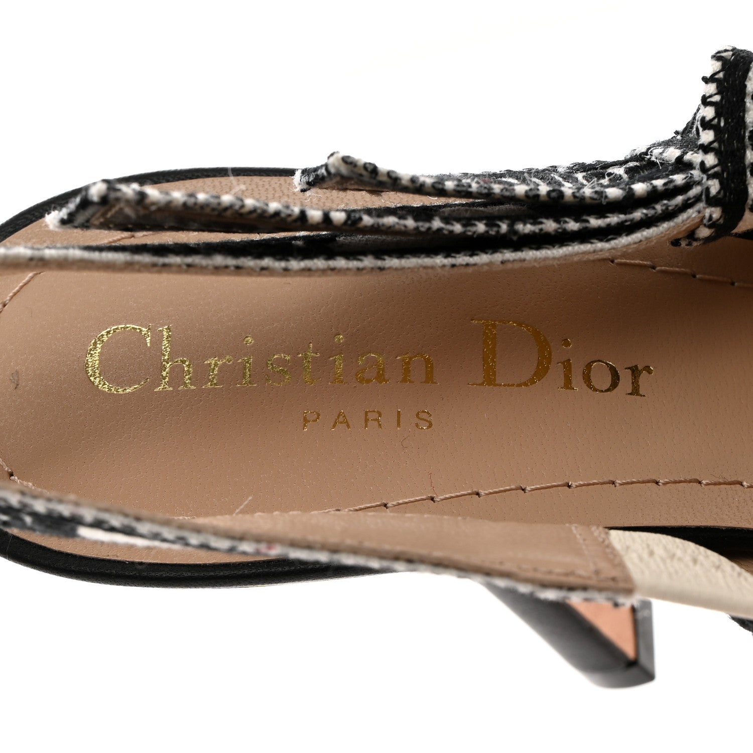Christian Dior Canvas Embroidered J'Adoir Slingback 100mm Pumps 36.5 Pink Purple 6 of 8