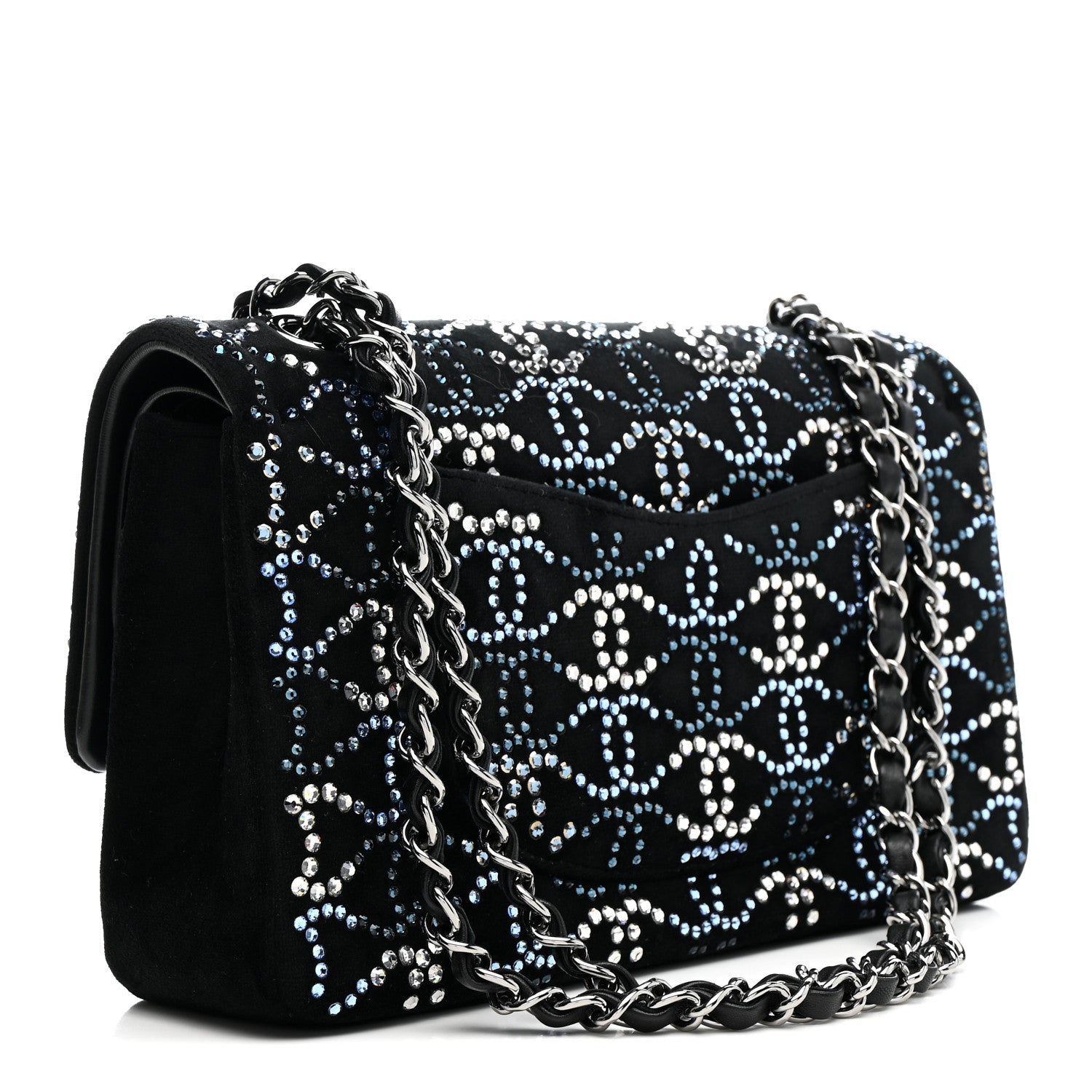 Chanel Velvet Crystal Medium Double Flap Black 3 of 14