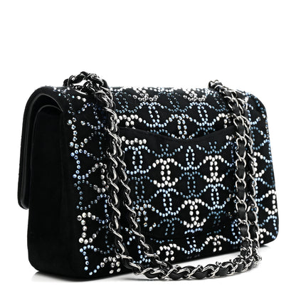 Chanel Velvet Crystal Medium Double Flap Black 3 of 14