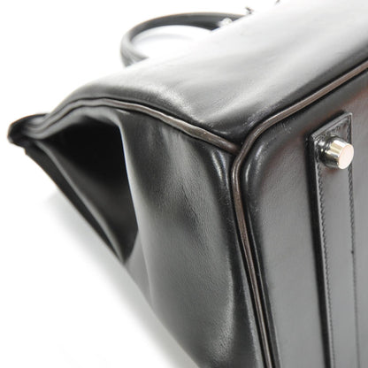 Hermes Box Calfskin Birkin 40 Black SHW 5 of 12