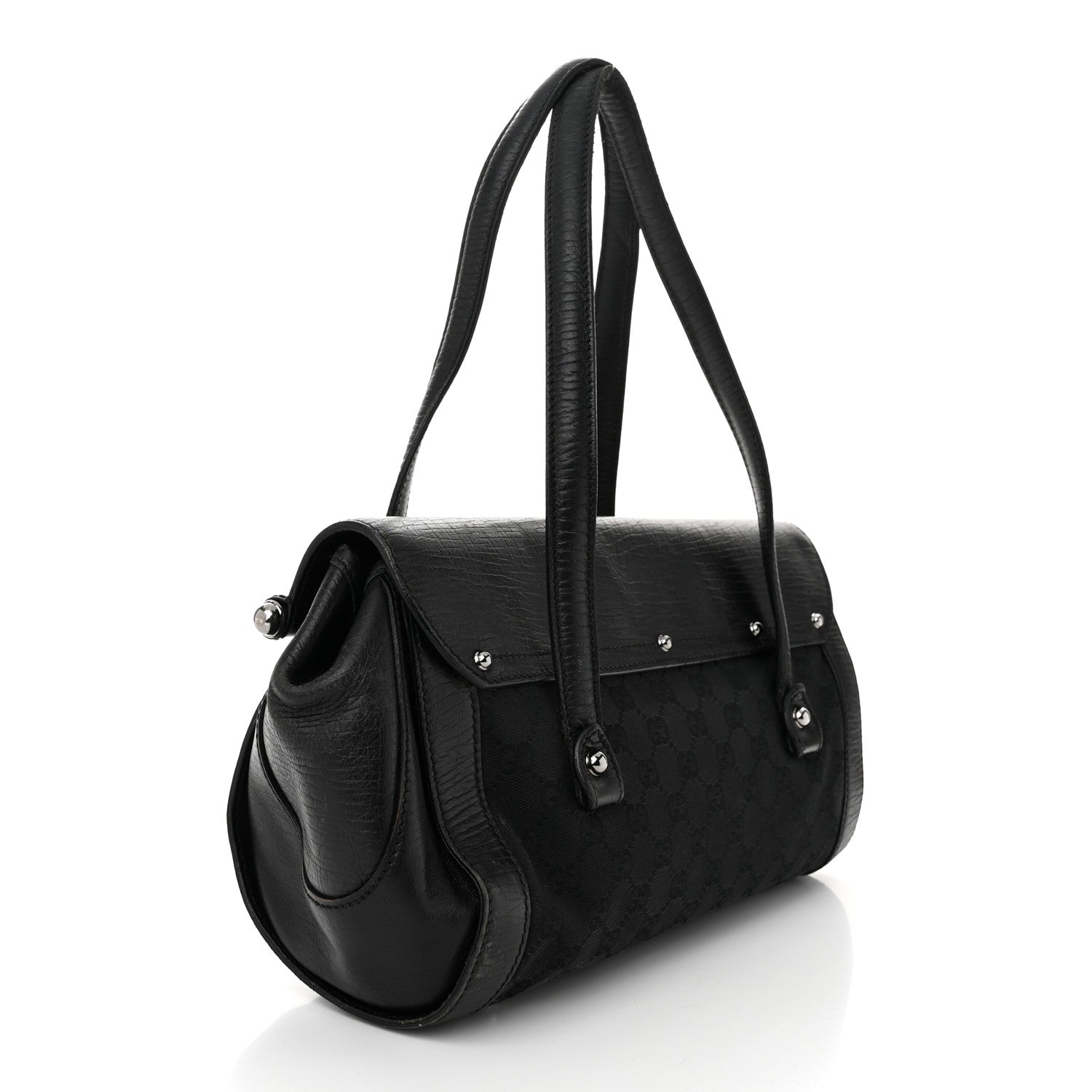 Gucci Monogram Bamboo Bullet Bag Black 3 of 14