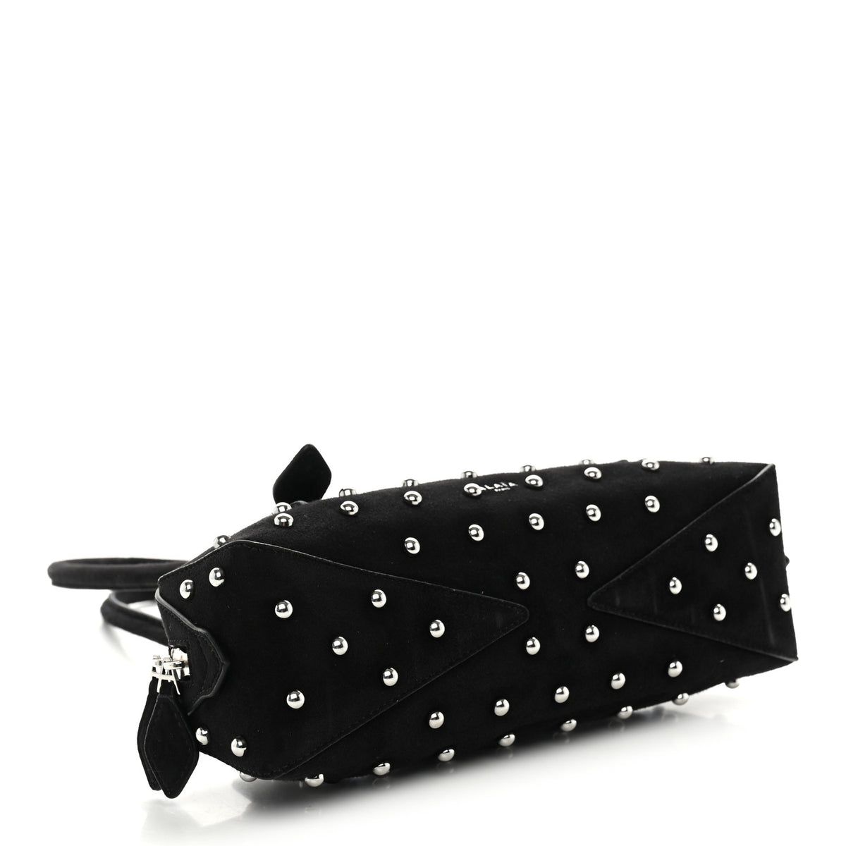 Nubuck Studded Small Le Teckel Bag  Black