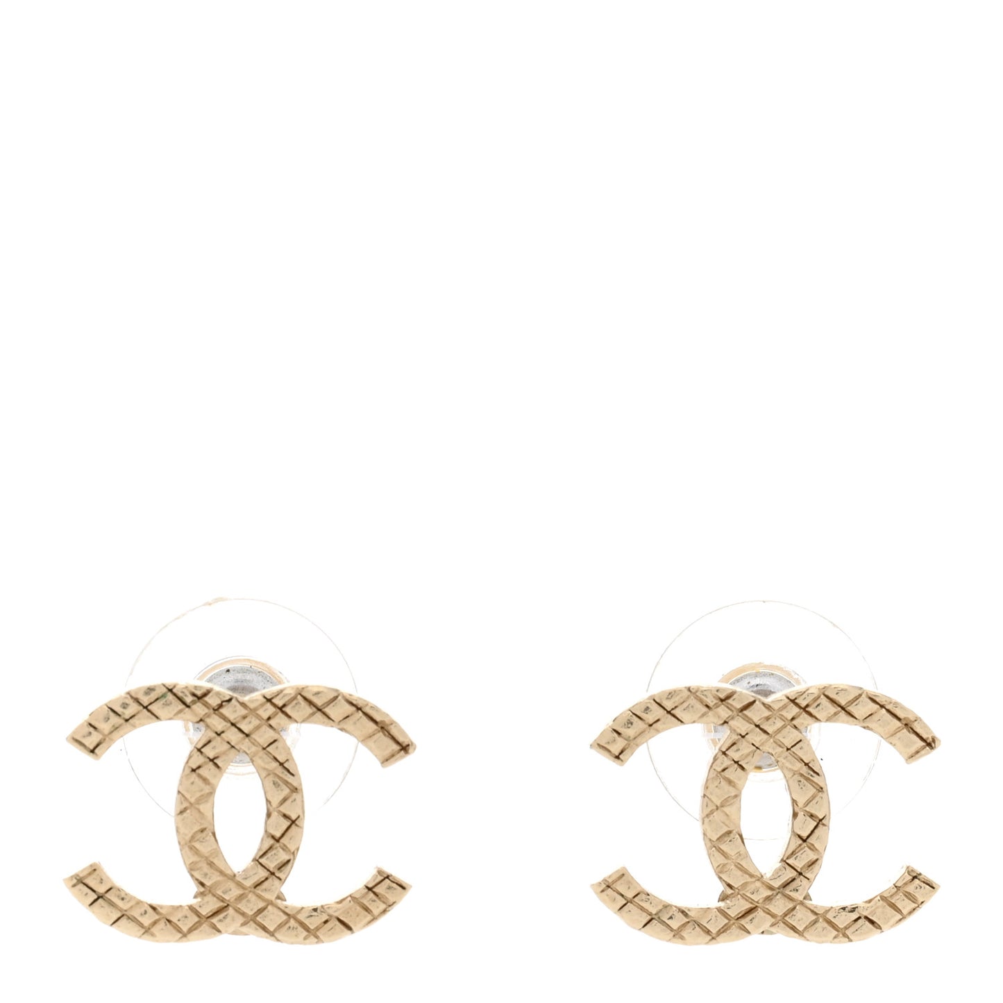 Quilted CC Earrings Gold