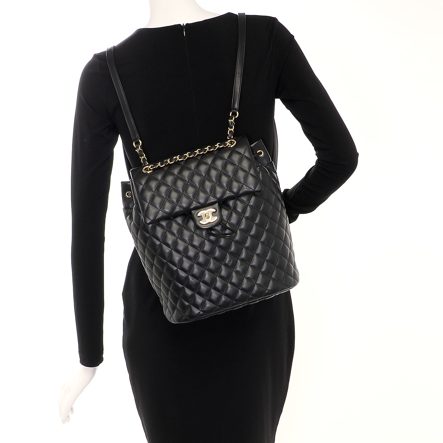 Chanel Lambskin Quilted Large Urban Spirit Backpack Black 2 of 8