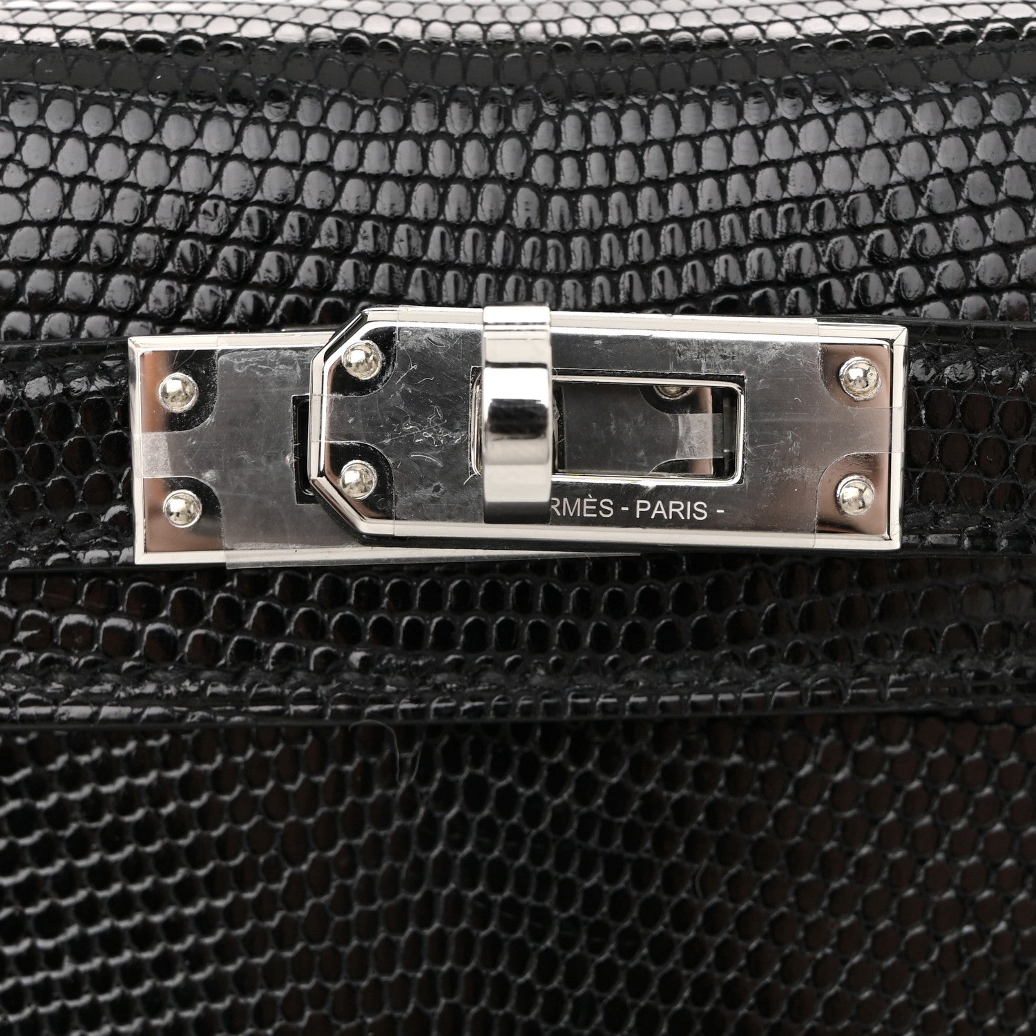Hermes Shiny Lizard Mini Kelly Sellier 20 Black 11 of 14
