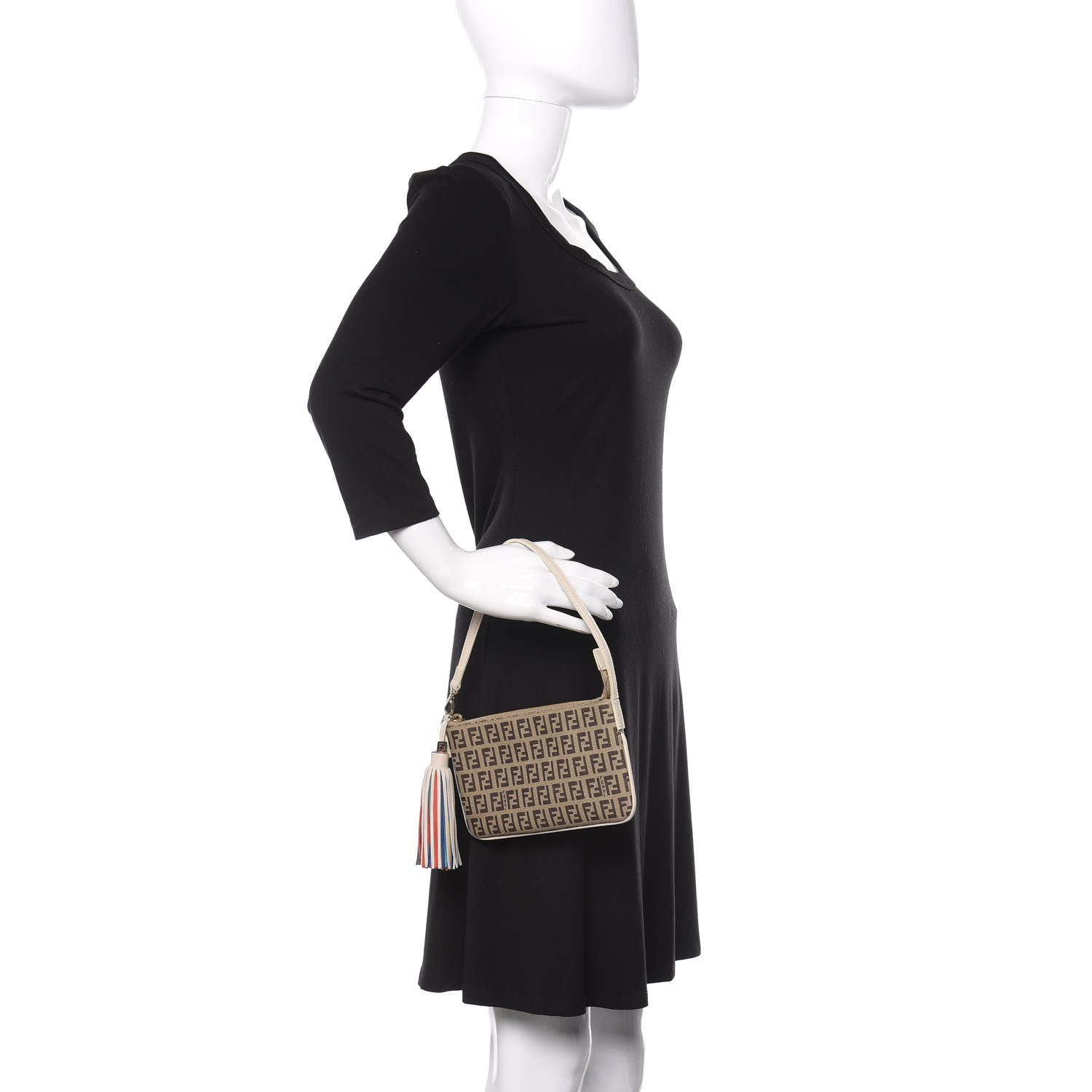 Fendi Zucchino Spalmati Pochette Tan 2 of 12