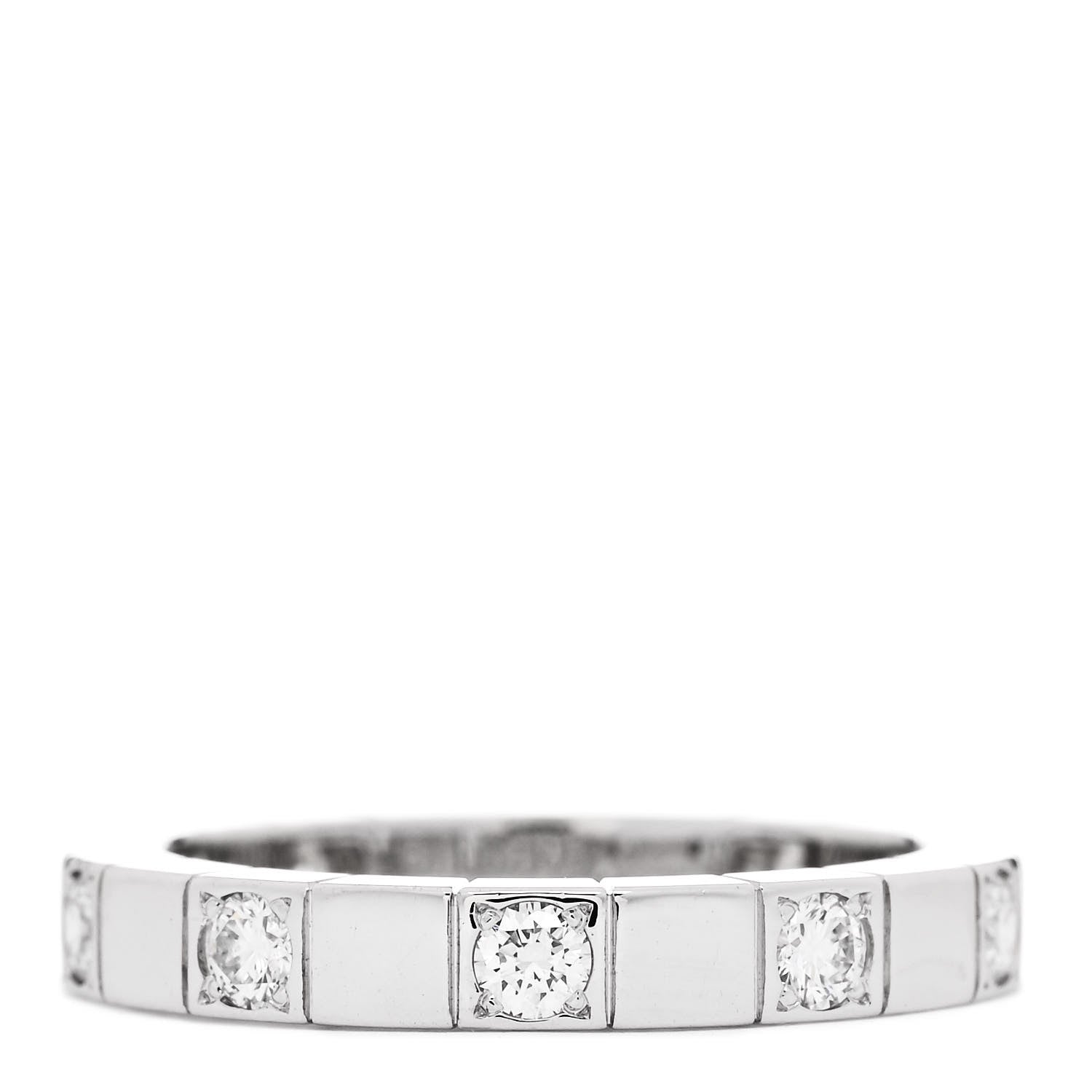 Cartier 18K White Gold Diamond Lanieres Half Eternity Band Ring 50 5.25 3 of 4
