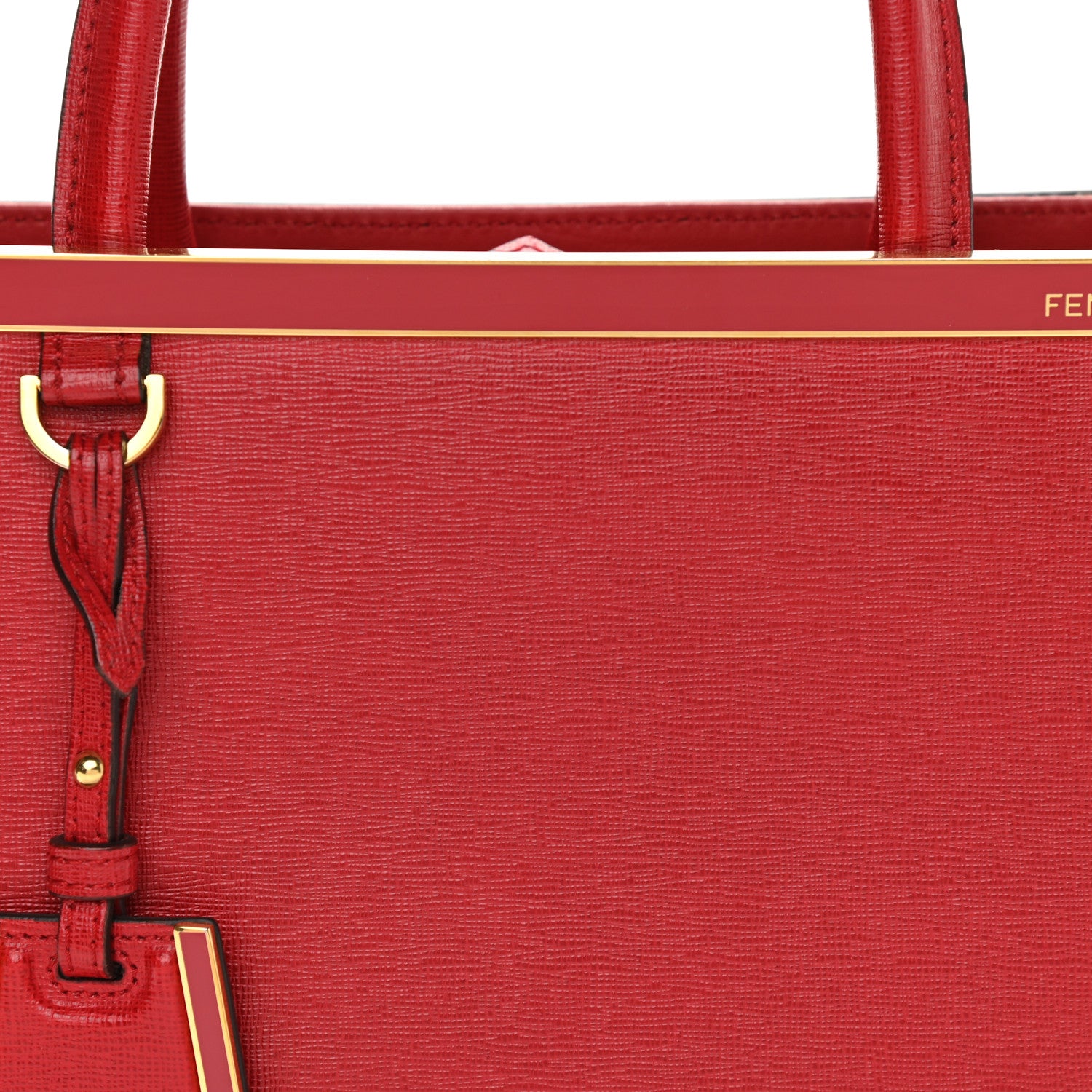 Fendi Vitello Elite Flamingo Petite 2Jours Tote Mattone 7 of 9