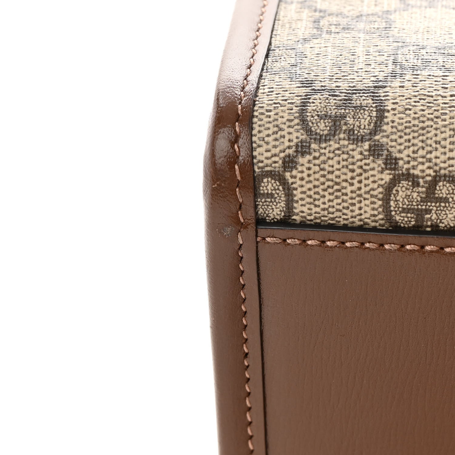 Gucci GG Supreme Monogram Azalea Calfskin Small Retro Interlocking G Tote Bag Beige Ebony Brown Sugar 14 of 17