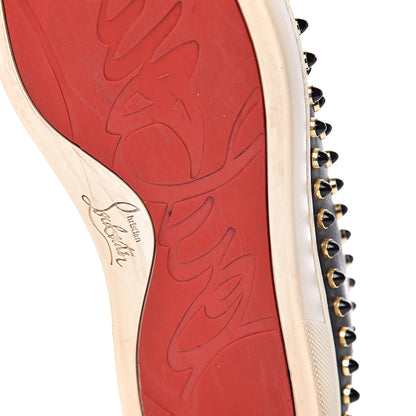 Christian Louboutin Calfskin Studded Womens Cador Flat 35.5 Black 8 of 17