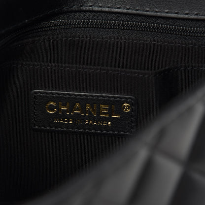 Chanel Calfskin Quilted Small Strap Into Flap Black Burgundy 9 of 11