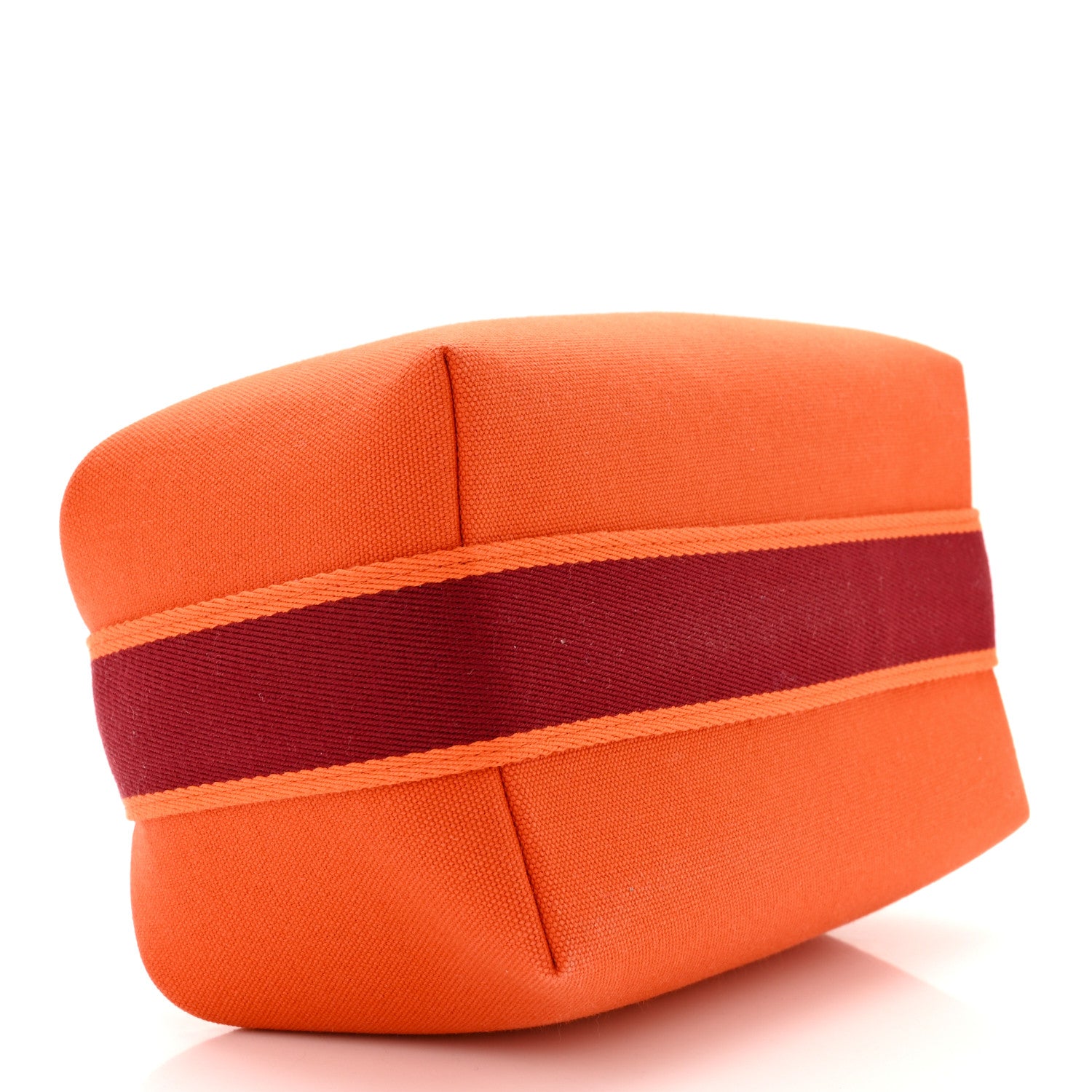 Hermes Canvas Small Bride-A-Brac Pouch Orange Burgundy 4 of 9