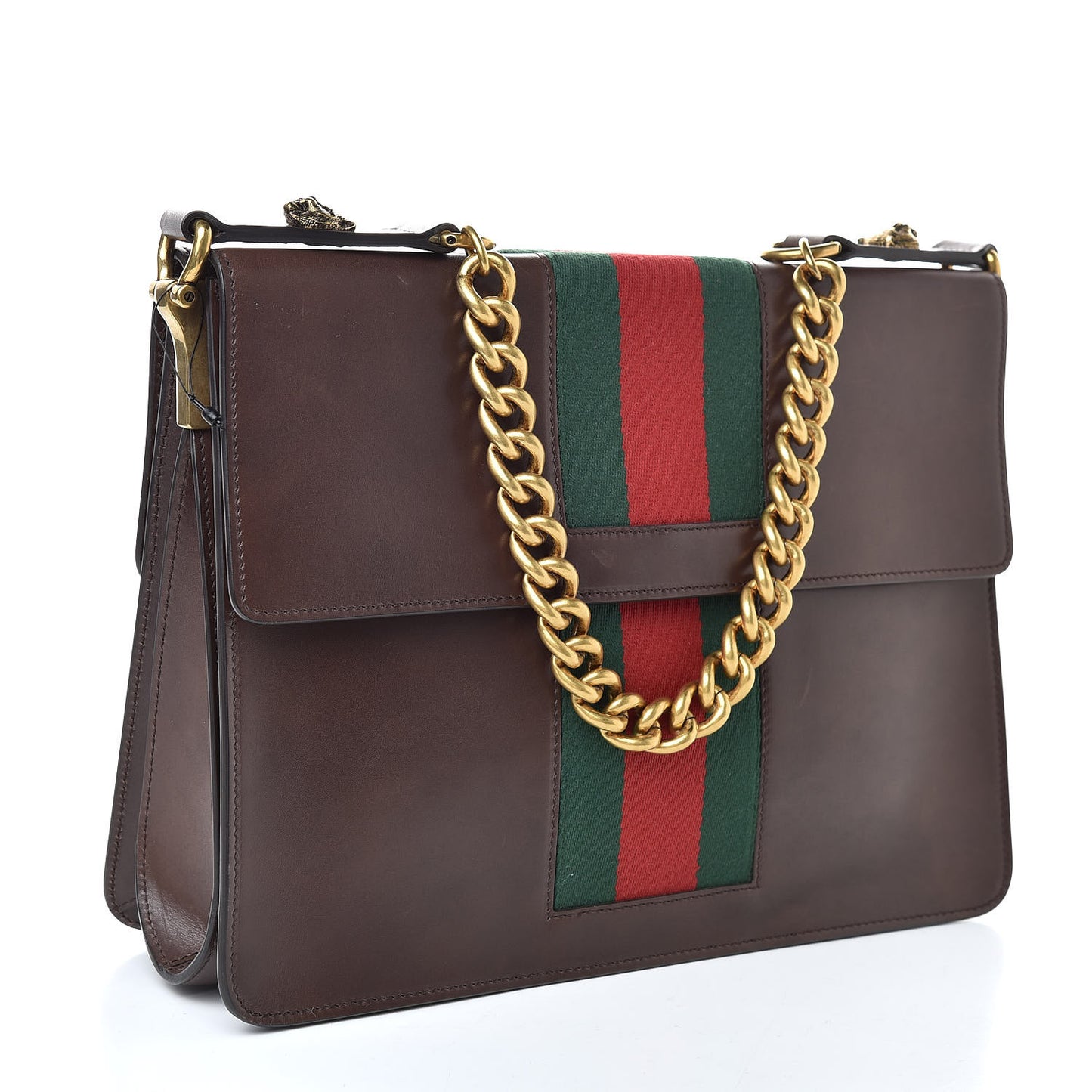 Tuscany Lux Calfskin Web GG Marmont Shoulder Bag Fondent
