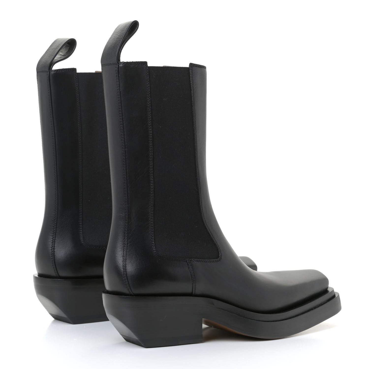 Bottega Veneta Calfskin Lean Mid-Calf Boots 38 Black 3 of 11