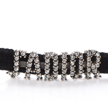 Christian Dior Velvet Crystal J’Adior Choker Necklace Black 5 of 5