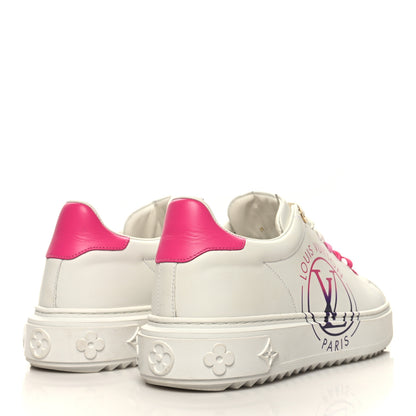 Louis Vuitton Monogram Time Out Sneakers 38.5 White Pink 4 of 10