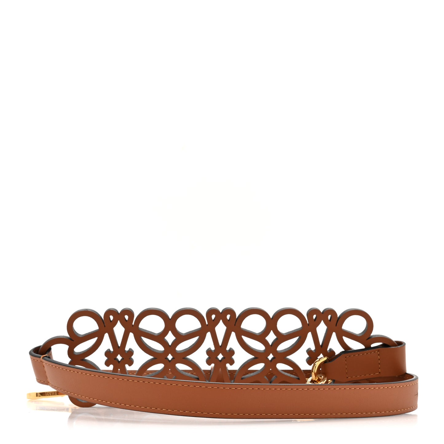 Calfskin Anagram Cutout Strap Tan