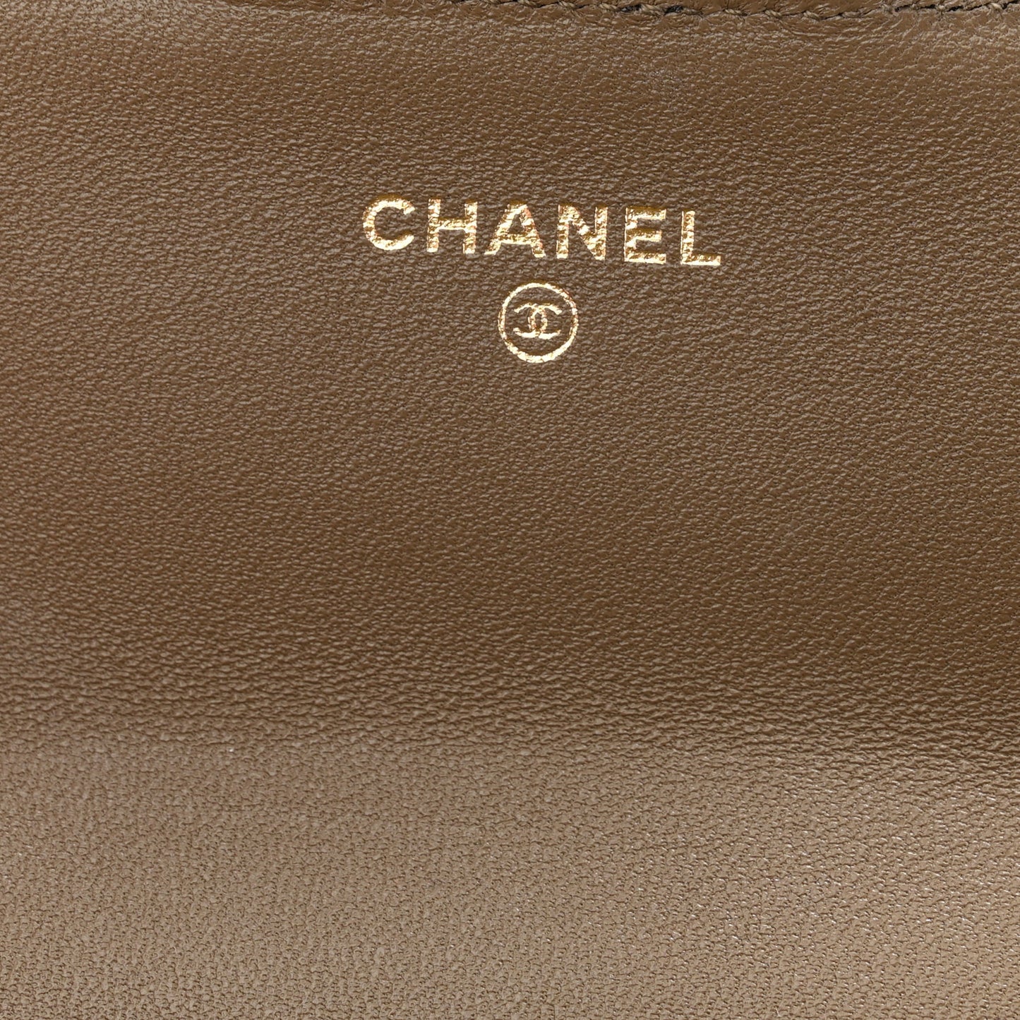 Calfskin Lizard Embossed Clutch With Chain Dark Khaki