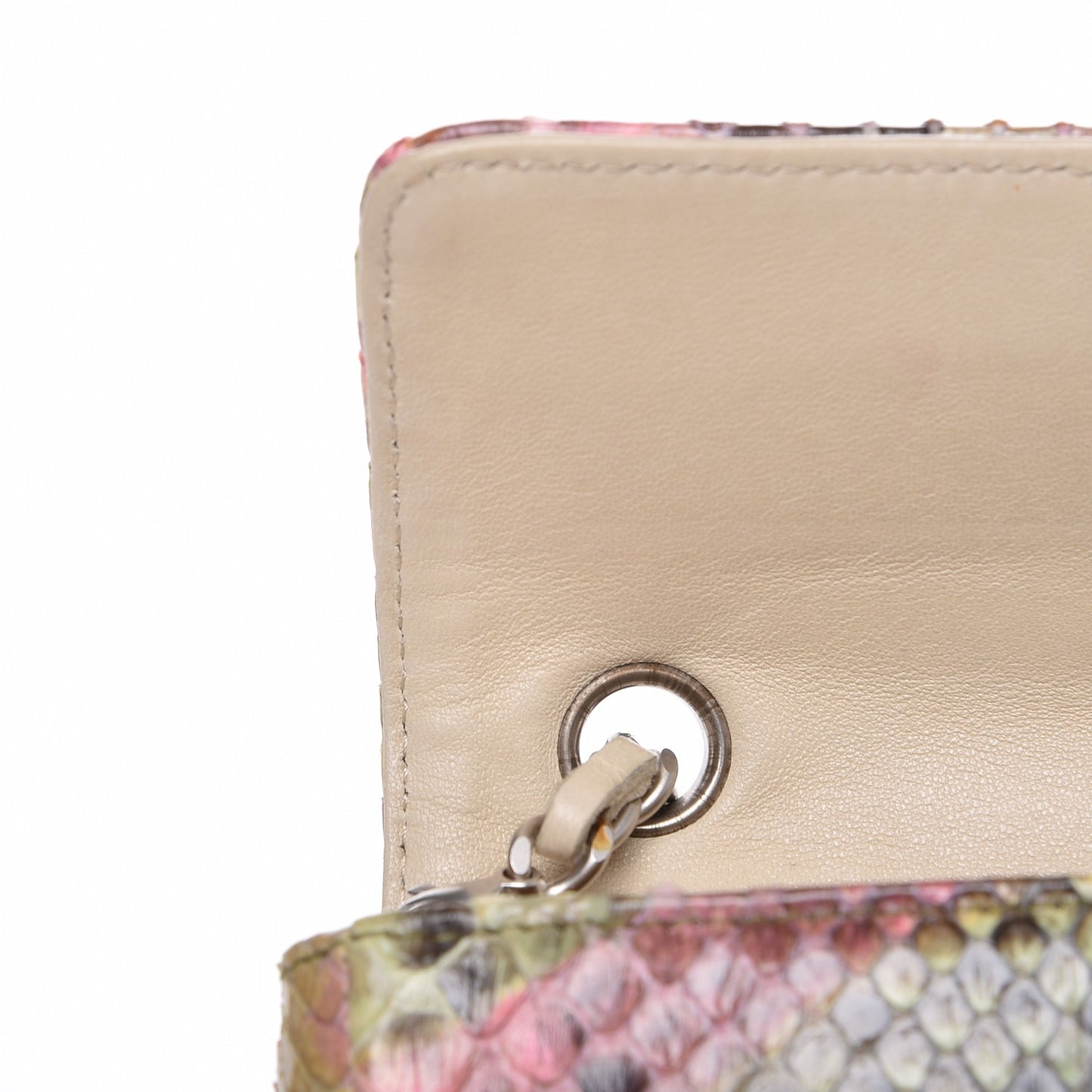 Python Extra Mini Rectangular Flap Pink