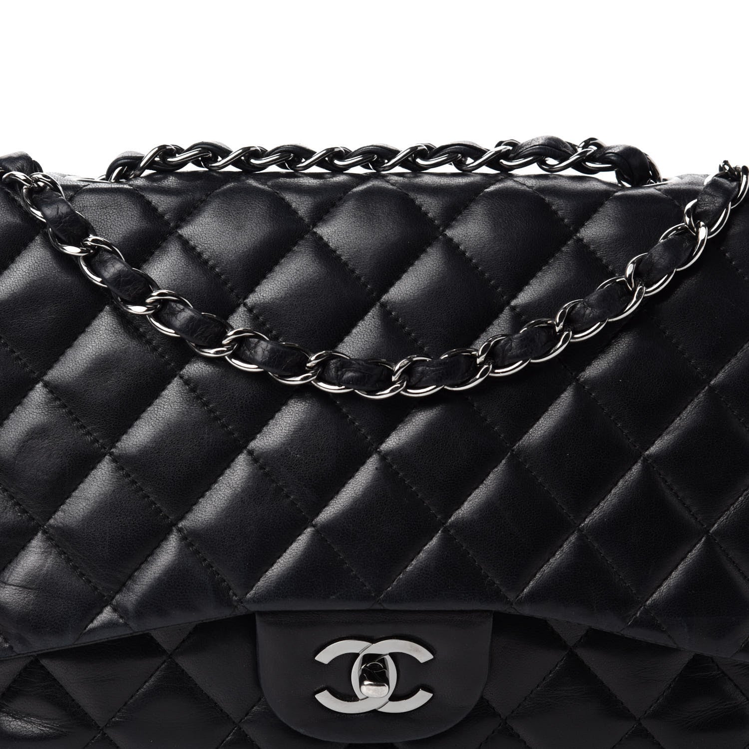 Chanel Lambskin Quilted Jumbo Single Flap Black 17 of 17