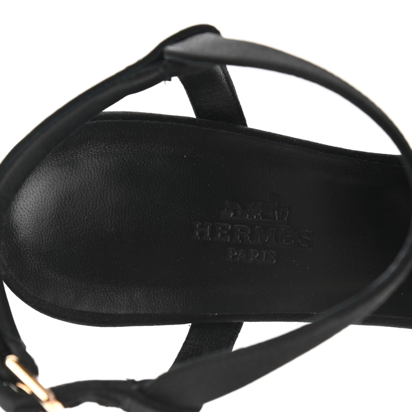 Velvet Goatskin Calas Sandals 38.5 Black