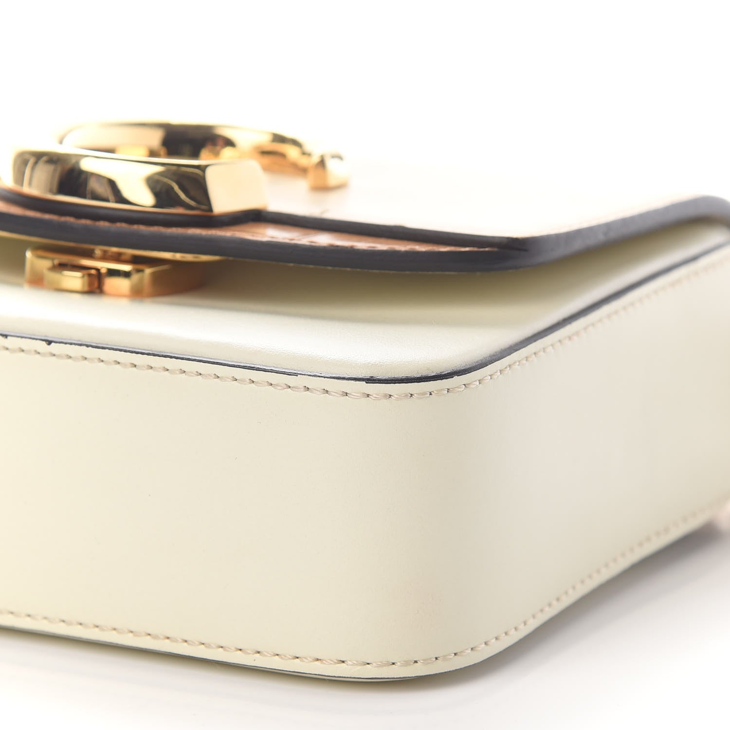 Chloe Calfskin Crocodile Embossed Mini C Double Carry Blondie Beige Autumnal Brown 7 of 11