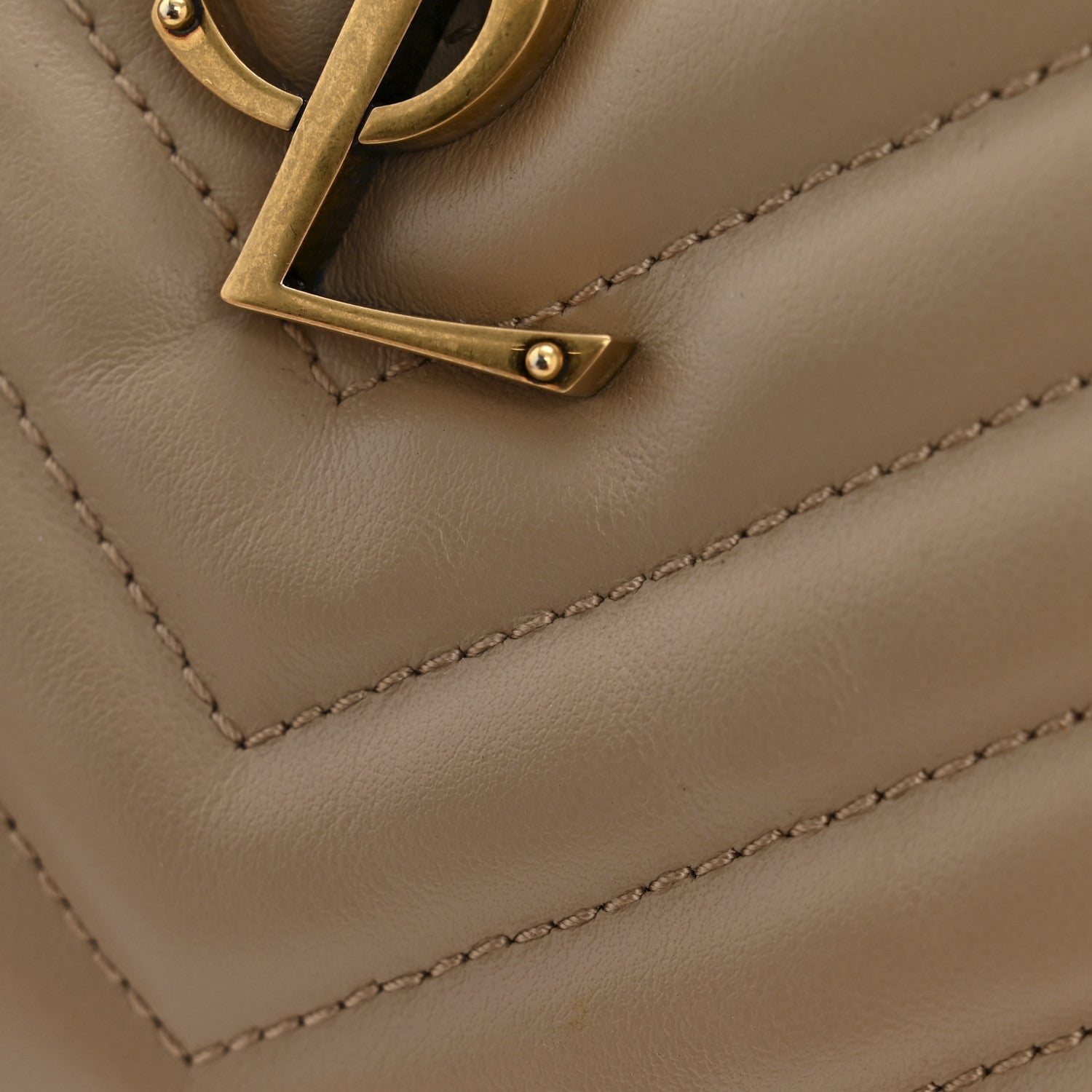 Saint Laurent Calfskin Matelasse Monogram Lou Camera Bag Dark Beige 13 of 13