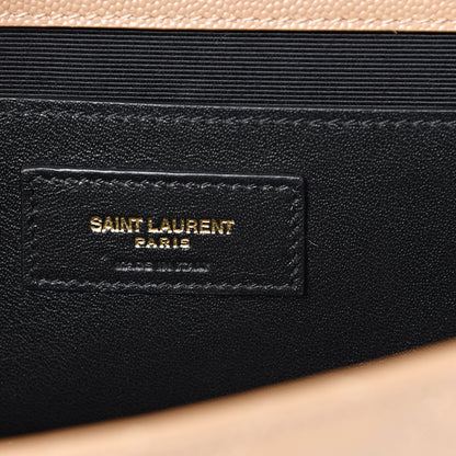 Saint Laurent Grain De Poudre Textured Mixed Matelasse Medium Triquilt Monogram Satchel Cork 5 of 10
