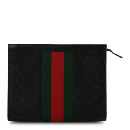 Gucci Guccissima Signature Web New Web Cosmetic Case Black 1 of 11