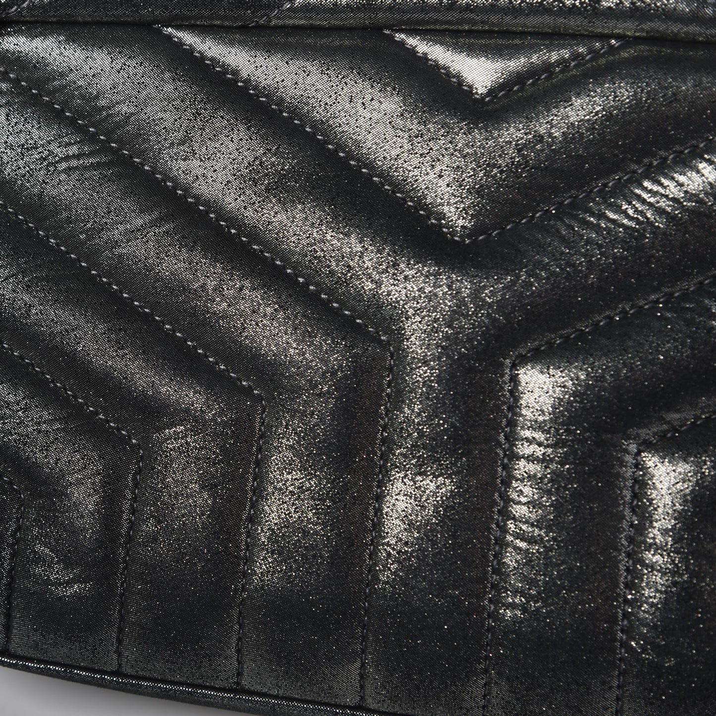 Metallic Calfskin Y Calfskin Monogram Small Loulou Chain Satchel Dark Grey