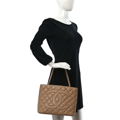 Chanel Caviar Quilted Medallion Tote Beige 2 of 9