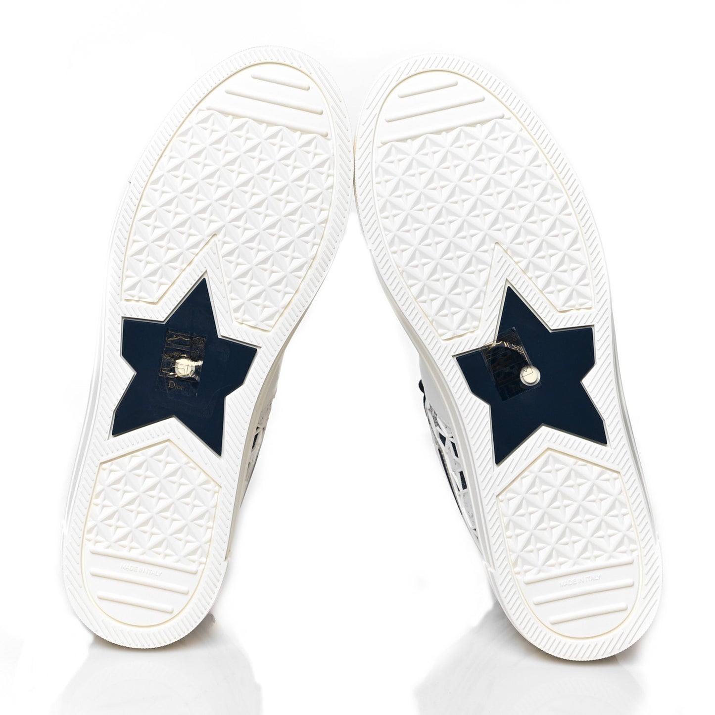 Canvas Embroidered Womens Walk'n' Dior Star High Top Sneakers 42 White Navy